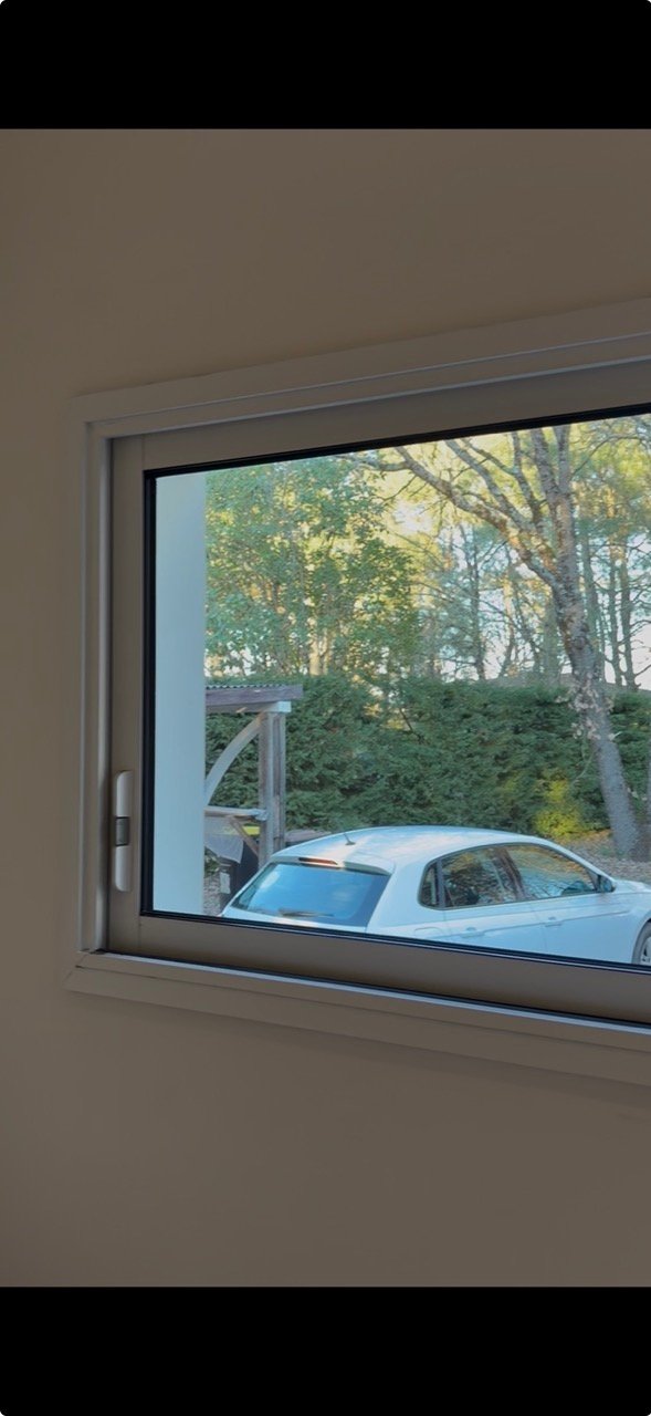 Vitre coulissante après nettoyage